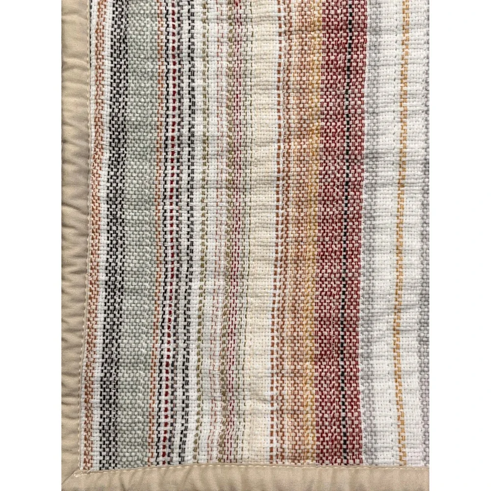 Frye King Pillow Shams Set Farmhouse Striped Neutral Bedding 20x36